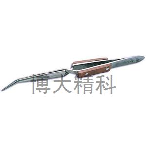 1PK-117T木柄不銹鋼彎尖反彈鑷子(160mm) 